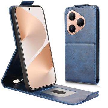 Huawei Pura 80 lodret flip-etui med stativ - mørkeblå