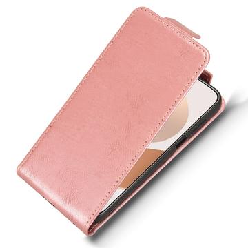 Huawei Pura 80 lodret flip-etui med stativ - rosaguld