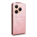 Huawei Pura 80 lodret flip-etui med stativ - rosaguld