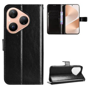 Huawei Pura 80 Pung Etui med Stativ - sort