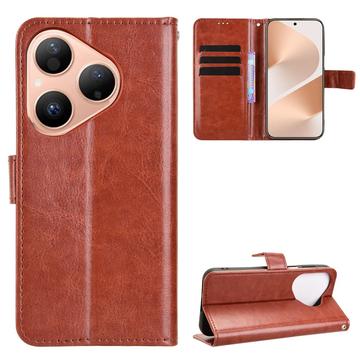 Huawei Pura 80 Pung Etui med Stativ - Brun