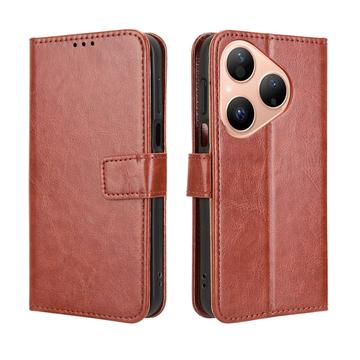 Huawei Pura 80 Pung Etui med Stativ - Brun