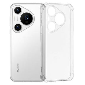 Huawei Pura 90 Pro Stødsikkert Silikone Cover - Gennemsigtig