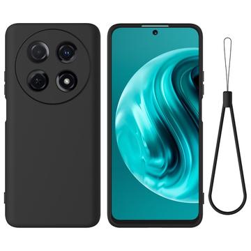 Huawei nova 13i Flydende silikone cover med håndrem - sort