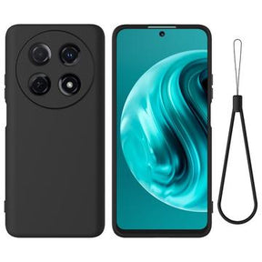 Huawei nova 13i Flydende silikone cover med håndrem - sort