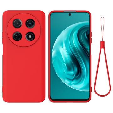 Huawei nova 13i Flydende silikone cover med håndrem - rød