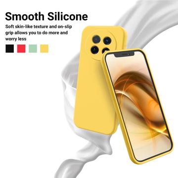 Huawei nova 14i Flydende silikone cover med håndrem - gul