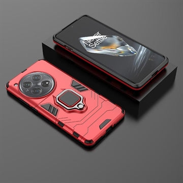 OnePlus 12 Hybrid Cover med Ring Holder - Rød