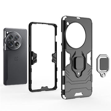OnePlus 12 Hybrid Cover med Ring Holder - Rød