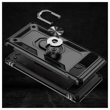 Google Pixel 6a Hybrid Cover med Metal Stativ - Sort