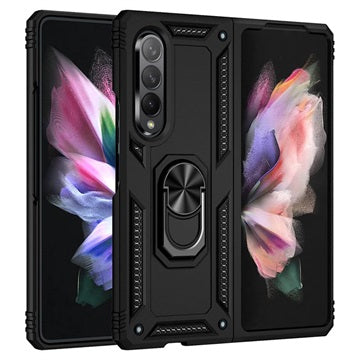 Samsung Galaxy Z Fold3 5G Hybrid Cover med Metal Stativ - Sort