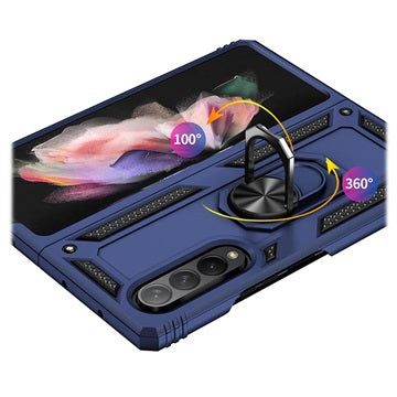 Samsung Galaxy Z Fold3 5G Hybrid Cover med Metal Stativ - Blå
