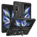 Samsung Galaxy Z Fold4 Hybrid Cover med Metal Stativ - Sort