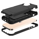 iPhone 12 Pro Max Hybrid Cover med Spejl og Kortholder - Sort