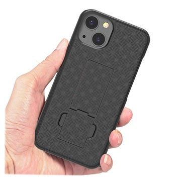 iPhone 13 Hybrid Cover med Bælteklips - Sort