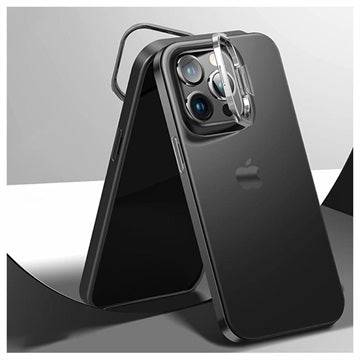 iPhone 14 Pro Hybrid Cover med Skjult Stand - Sort