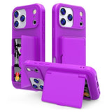 iPhone 17 Pro Max Hybrid Cover med Spejl og Kortholder - Lilla