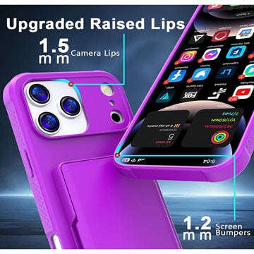iPhone 17 Pro Max Hybrid Cover med Spejl og Kortholder - Lilla