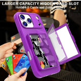 iPhone 17 Pro Max Hybrid Cover med Spejl og Kortholder - Lilla