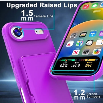 iPhone Air Hybrid Cover med Spejl og Kortholder - Lilla