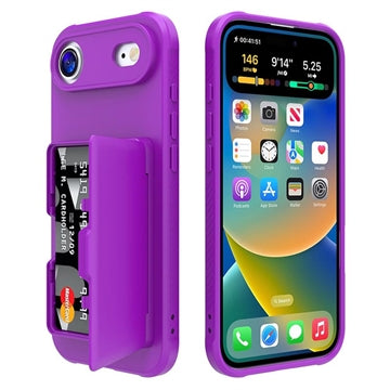 iPhone Air Hybrid Cover med Spejl og Kortholder - Lilla