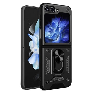 Samsung Galaxy Z Flip6/Z Flip7 FE Hybrid Cover med Ring Holder - Sort