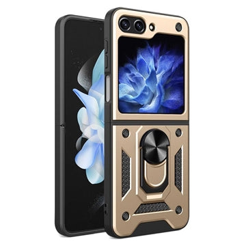Samsung Galaxy Z Flip6/Z Flip7 FE Hybrid Cover med Ring Holder - Guld