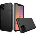 iPhone 11 Hybrid Cover med Glidende Kortslot - Sort