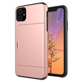 iPhone 11 Hybrid Cover med Glidende Kortslot - Rødguld