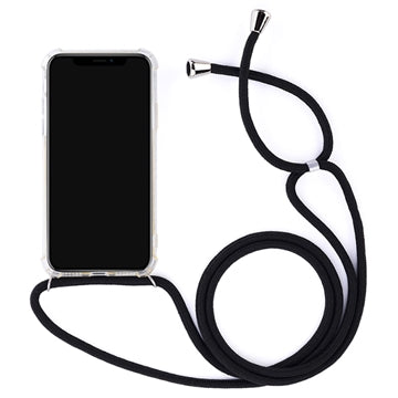 iPhone X/XS Hybrid Cover med Strop - Klar / Sort