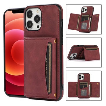 iPhone 14 Pro Hybrid Cover med Pung - Vinrød