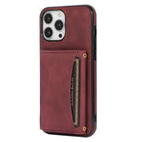 iPhone 14 Pro Hybrid Cover med Pung - Vinrød