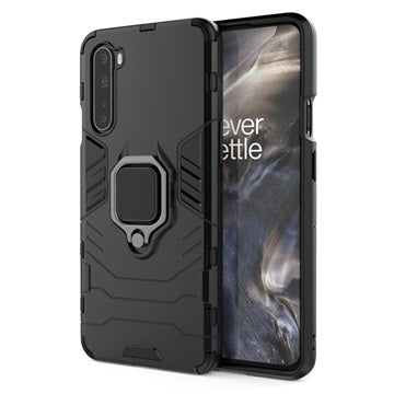OnePlus Nord Hybrid Cover med Ring Holder - Sort