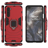 OnePlus Nord Hybrid Cover med Ring Holder - Rød