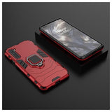 OnePlus Nord Hybrid Cover med Ring Holder - Rød