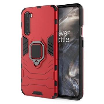 OnePlus Nord Hybrid Cover med Ring Holder - Rød