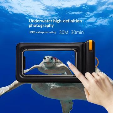 IPX8-vandtæt, flydende telefonetui med to opbevaringsrum - 7.5" - Cyan