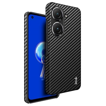 Imak Ruiyi Asus Zenfone 9 Belagt Cover - Karbonfiber - Sort