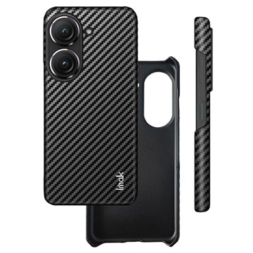 Imak Ruiyi Asus Zenfone 9 Belagt Cover - Karbonfiber - Sort