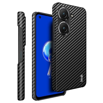 Imak Ruiyi Asus Zenfone 9 Belagt Cover - Karbonfiber - Sort