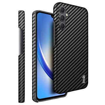 Samsung Galaxy A34 5G Imak Ruiyi Belagt Cover - Karbonfiber - Sort
