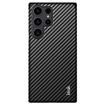 Imak Ruiyi Samsung Galaxy S23 Ultra 5G Belagt Cover - Karbonfiber - Sort