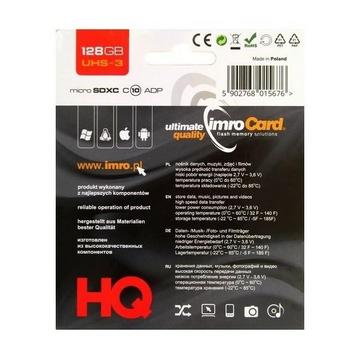 Imro microSDXC-hukommelseskort m.adapter - 128 GB