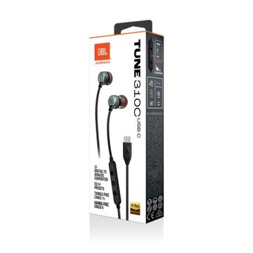 JBL Tune 310C Pure Bass USB-C In-Ear-hovedtelefoner - Sort