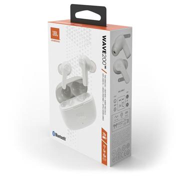 JBL Wave 200TWS Trådløse Høretelefoner med Opladningsetui - Hvid