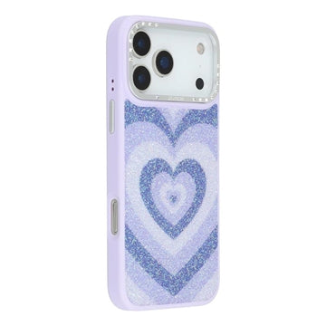 iPhone 17 Pro Max Jaucase magnetisk hybrid cover med hjertemønster - lilla