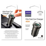 Joyroom C-A35 USB-A & USB-C Hurtig Billader - 45W - Sort