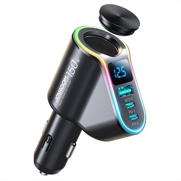 Joyroom JR-CL21 4-i-1 hurtig billader - USB-A QC3.0 & 2x USB-C PD - 150W - Sort