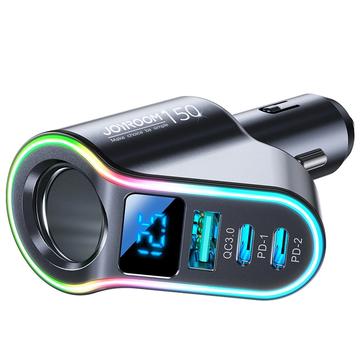 Joyroom JR-CL21 4-i-1 hurtig billader - USB-A QC3.0 & 2x USB-C PD - 150W - Sort