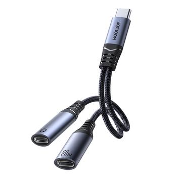 Joyroom SY-C03 2-i-1 lydadapter - sort